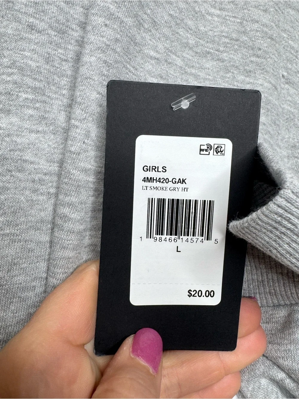 NWT girls Large 10/12 Converse Light Gray Quarter-Zip Pullover with Collar
